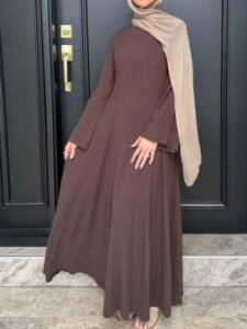 فستان ماكسي طويل أنيق للنساء، بخصر واسع ورباط عند الخصر، فستان طويل برقبة دائرية وخصر قابل للتعديل، مصنوع من قماش منسوج أنيق بلون موحد، مناسب لفصلي الربيع والصيف. 3